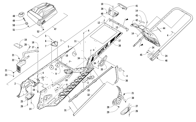 Parts Diagram for Arctic Cat 2017 M 8000 LTD ES 153 SNOWMOBILE TUNNEL, REAR BUMPER, AND SNOWFLAP ASSEMBLY