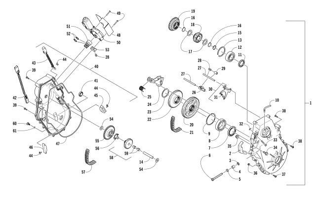Parts Diagram for Arctic Cat 2018 M 9000 KING CAT 162 EARLY BUILD SNOWMOBILE CHAIN CASE ASSEMBLY