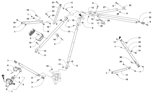 Parts Diagram for Arctic Cat 2016 M 6000 ES 141 SNOWMOBILE STEERING SUPPORT ASSEMBLY