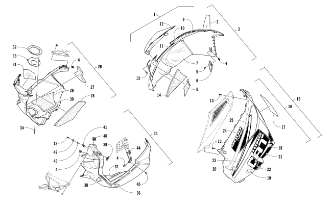 Parts Diagram for Arctic Cat 2017 M 9000 KING CAT 162 SNOWMOBILE SKID PLATE AND SIDE PANEL ASSEMBLY