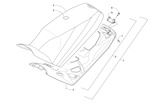 Parts Diagram for Arctic Cat 2018 M 9000 KING CAT 162 EARLY BUILD SNOWMOBILE SEAT ASSEMBLY