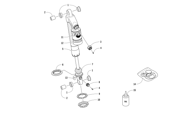 Parts Diagram for Arctic Cat 2017 ZR 6000 R XC SNOWMOBILE FRONT SUSPENSION SHOCK ABSORBER