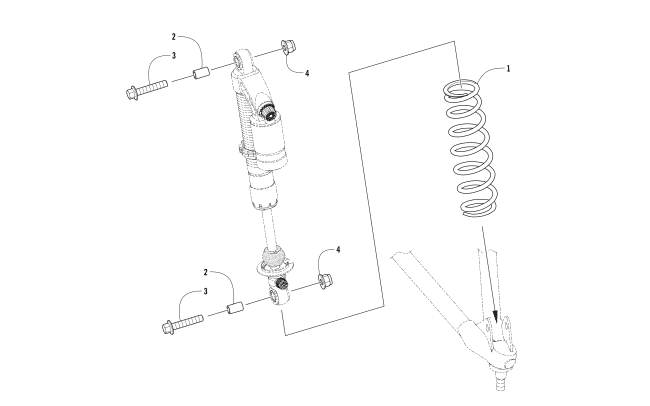 Parts Diagram for Arctic Cat 2017 ZR 6000 RS LTD ES 129 SNOWMOBILE FRONT SHOCK ABSORBER ASSEMBLY