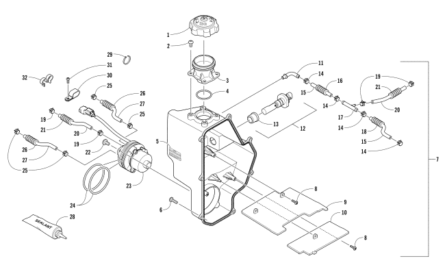 Parts Diagram for Arctic Cat 2017 ZR 6000 R XC SNOWMOBILE OIL TANK ASSEMBLY