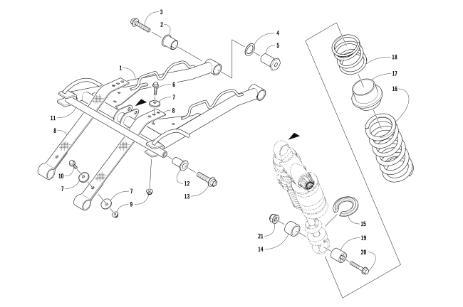 Parts Diagram for Arctic Cat 2017 ZR 6000 R XC SNOWMOBILE REAR SUSPENSION FRONT ARM ASSEMBLY