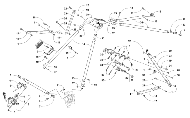 Parts Diagram for Arctic Cat 2017 ZR 6000 R XC SNOWMOBILE STEERING SUPPORT ASSEMBLY