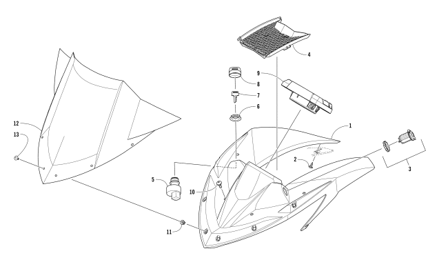 Parts Diagram for Arctic Cat 2017 ZR 6000 R XC SNOWMOBILE WINDSHIELD AND INSTRUMENTS ASSEMBLIES