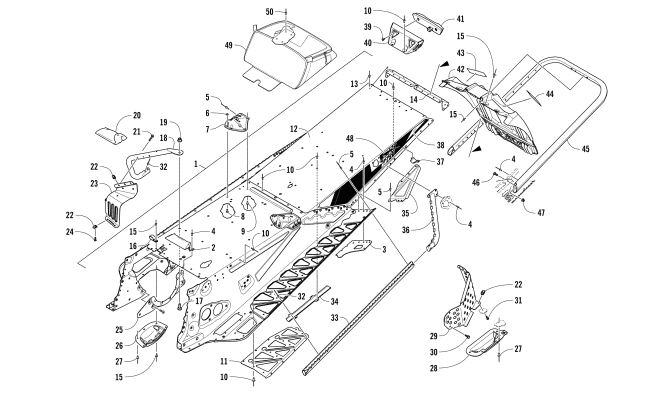 Parts Diagram for Arctic Cat 2017 ZR 6000 R XC SNOWMOBILE TUNNEL, REAR BUMPER, AND SNOWFLAP ASSEMBLY