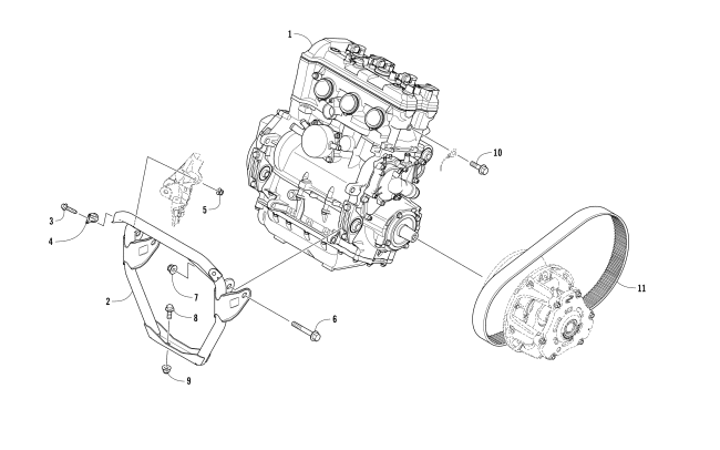 Parts Diagram for Arctic Cat 2017 M 9000 KING CAT 162 SNOWMOBILE ENGINE AND RELATED PARTS