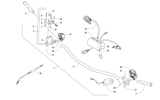 Parts Diagram for Arctic Cat 2017 ZR 6000 R XC SNOWMOBILE HANDLEBAR AND CONTROLS