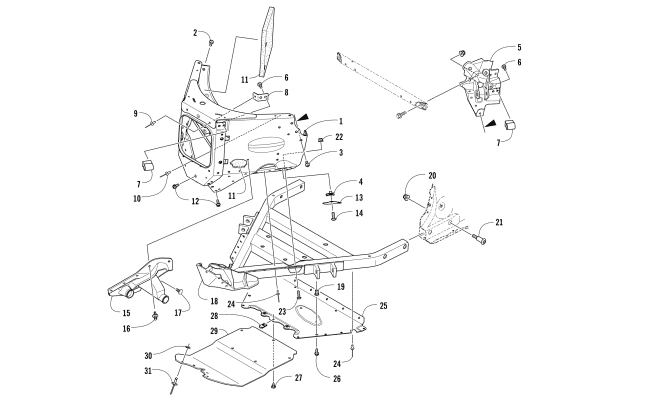 Parts Diagram for Arctic Cat 2017 ZR 6000 R SX SNOWMOBILE FRONT BUMPER AND FRAME ASSEMBLY