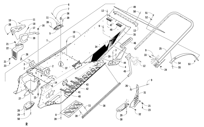 Parts Diagram for Arctic Cat 2017 ZR 6000 R SX SNOWMOBILE TUNNEL, REAR BUMPER, AND SNOWFLAP ASSEMBLY