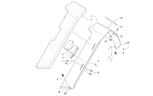 Parts Diagram for Arctic Cat 2017 ZR 6000 R SX SNOWMOBILE BELT GUARD ASSEMBLY