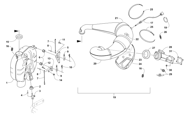 Parts Diagram for Arctic Cat 2017 ZR 6000 R SX SNOWMOBILE EXHAUST ASSEMBLY