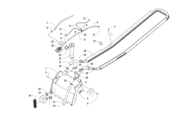 Parts Diagram for Arctic Cat 2017 ZR 6000 R SX SNOWMOBILE COOLING ASSEMBLY