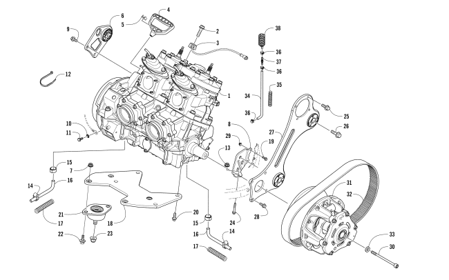 Parts Diagram for Arctic Cat 2017 ZR 6000 R SX SNOWMOBILE ENGINE AND RELATED PARTS
