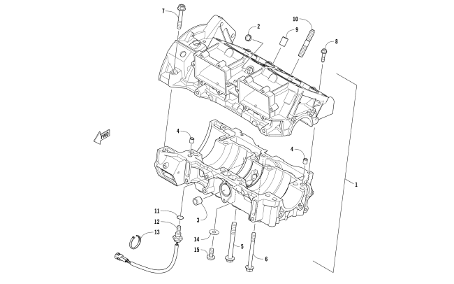 Parts Diagram for Arctic Cat 2017 ZR 6000 R SX SNOWMOBILE CRANKCASE ASSEMBLY