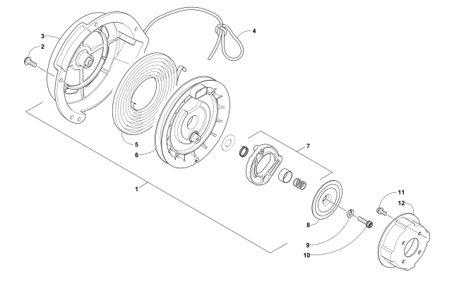 Parts Diagram for Arctic Cat 2018 XF 8000 CROSS COUNTRY LTD ES 137 SNOWMOBILE RECOIL STARTER