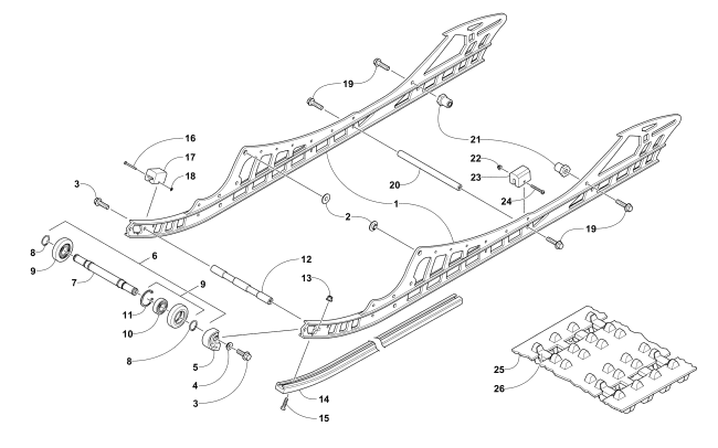 Parts Diagram for Arctic Cat 2018 XF 8000 HIGH COUNTRY LTD ES 141 SNOWMOBILE SLIDE RAIL AND TRACK ASSEMBLY