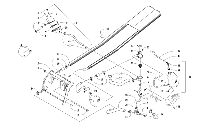 Parts Diagram for Arctic Cat 2018 XF 9000 CROSSTREK 137 SNOWMOBILE COOLING ASSEMBLY