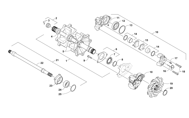 Parts Diagram for Arctic Cat 2017 ZR 6000 R XC SNOWMOBILE DRIVE TRAIN SHAFTS AND BRAKE ASSEMBLIES