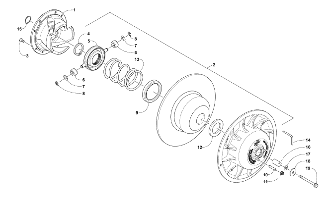 Parts Diagram for Arctic Cat 2017 ZR 6000 R XC SNOWMOBILE DRIVEN CLUTCH