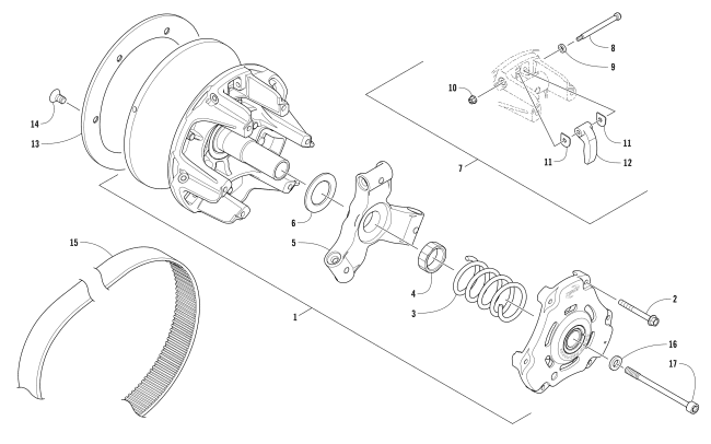 Parts Diagram for Arctic Cat 2017 ZR 6000 R XC SNOWMOBILE DRIVE CLUTCH