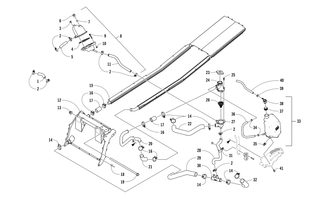 Parts Diagram for Arctic Cat 2017 ZR 9000 RR 129 SNOWMOBILE COOLING ASSEMBLY