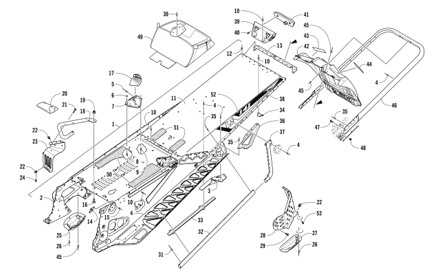 Parts Diagram for Arctic Cat 2017 XF 9000 HIGH COUNTRY LTD 141 SNOWMOBILE TUNNEL, REAR BUMPER, AND SNOWFLAP ASSEMBLY