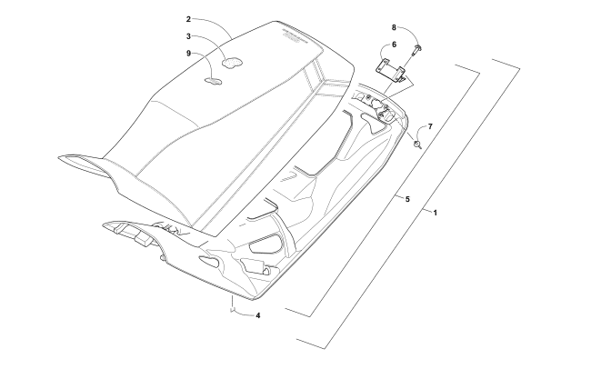 Parts Diagram for Arctic Cat 2017 XF 9000 HIGH COUNTRY LTD 153 2.2 SNOWMOBILE SEAT ASSEMBLY