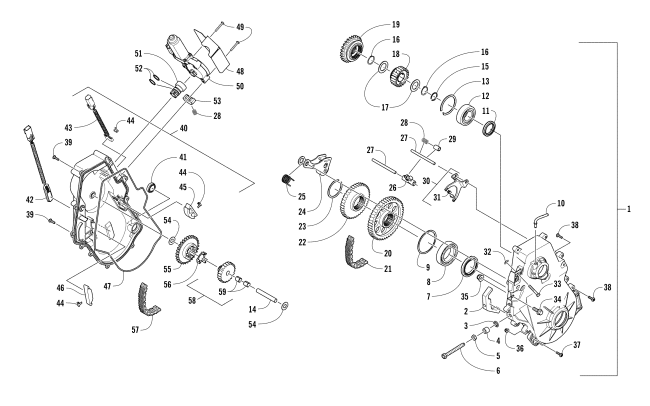 Parts Diagram for Arctic Cat 2018 ZR 9000 RR 137 SNOWMOBILE CHAIN CASE ASSEMBLY