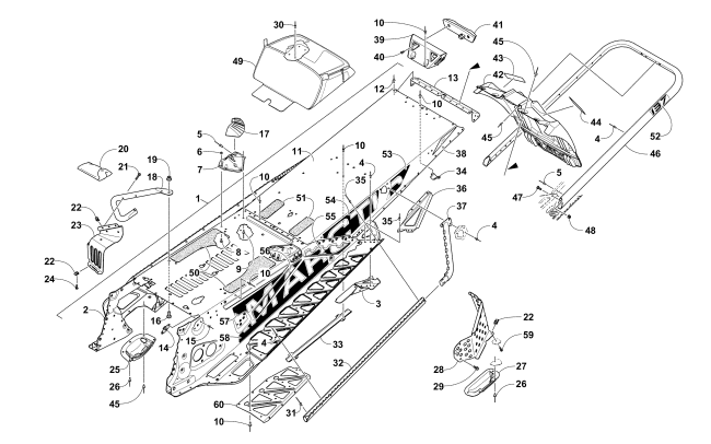 Parts Diagram for Arctic Cat 2017 ZR 9000 RR 137 SNOWMOBILE TUNNEL, REAR BUMPER, AND SNOWFLAP ASSEMBLY