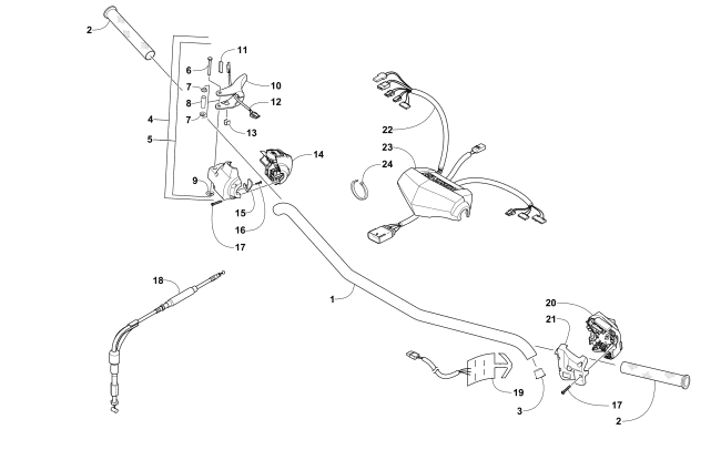 Parts Diagram for Arctic Cat 2017 ZR 9000 LTD 129 SNOWMOBILE HANDLEBAR AND CONTROLS