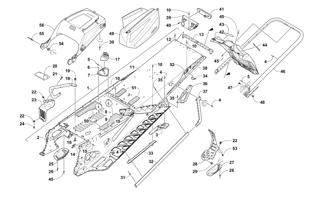 Parts Diagram for Arctic Cat 2017 XF 9000 CROSSTREK 137 SNOWMOBILE TUNNEL, REAR BUMPER, AND SNOWFLAP ASSEMBLY