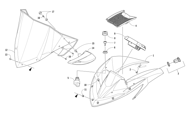 Parts Diagram for Arctic Cat 2017 XF 9000 CROSSTREK 137 SNOWMOBILE WINDSHIELD AND INSTRUMENTS ASSEMBLIES