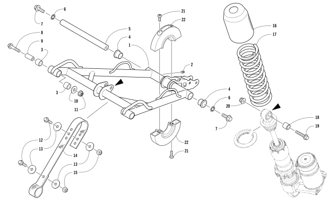 Parts Diagram for Arctic Cat 2017 M 8000 HCR 153 SNOWMOBILE REAR SUSPENSION FRONT ARM ASSEMBLY