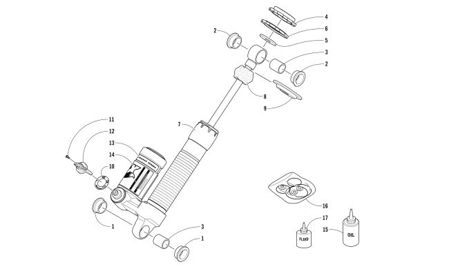 Parts Diagram for Arctic Cat 2017 M 8000 HCR 153 SNOWMOBILE REAR SUSPENSION REAR ARM SHOCK ABSORBER