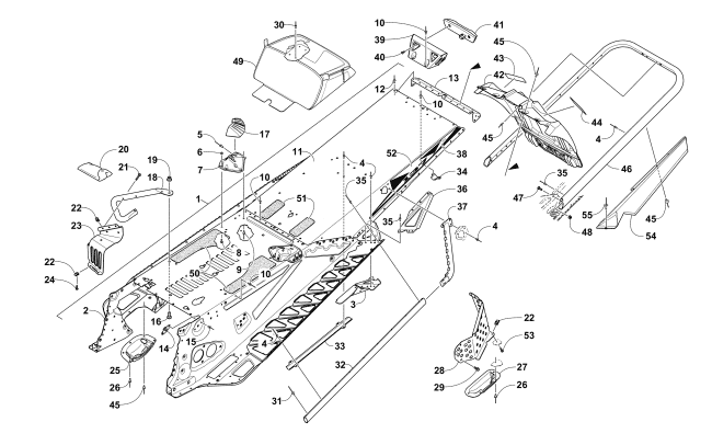 Parts Diagram for Arctic Cat 2017 ZR 9000 THUNDERCAT 137 SNOWMOBILE TUNNEL, REAR BUMPER, AND SNOWFLAP ASSEMBLY