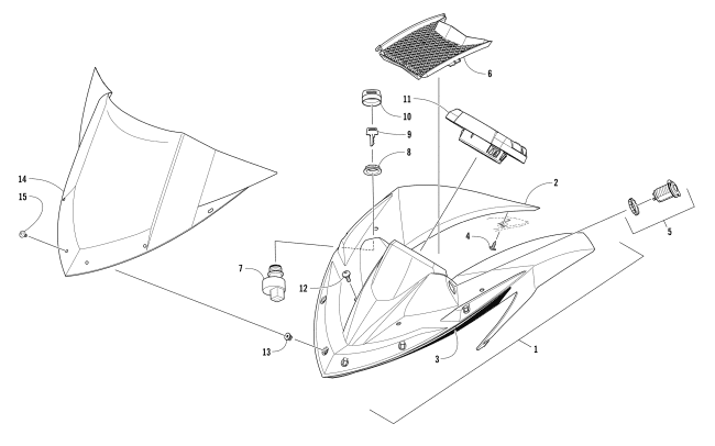 Parts Diagram for Arctic Cat 2017 ZR 9000 THUNDERCAT 137 SNOWMOBILE WINDSHIELD AND INSTRUMENTS ASSEMBLIES