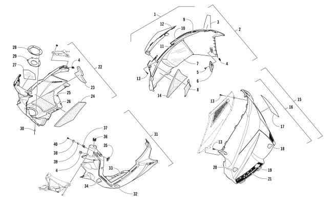 Parts Diagram for Arctic Cat 2017 ZR 9000 THUNDERCAT 137 SNOWMOBILE SKID PLATE AND SIDE PANEL ASSEMBLY