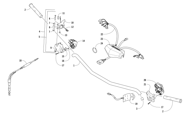 Parts Diagram for Arctic Cat 2017 ZR 9000 SNO PRO 137 SNOWMOBILE HANDLEBAR AND CONTROLS