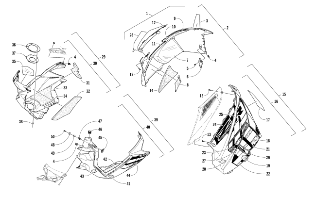 Parts Diagram for Arctic Cat 2017 ZR 9000 SNO PRO 137 SNOWMOBILE SKID PLATE AND SIDE PANEL ASSEMBLY