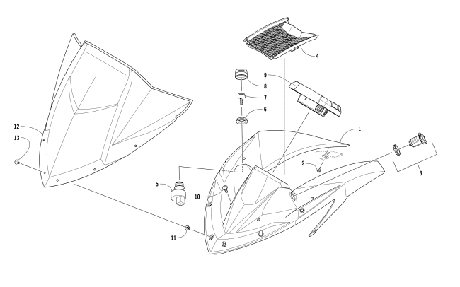 Parts Diagram for Arctic Cat 2017 ZR 9000 LTD 129 SNOWMOBILE WINDSHIELD AND INSTRUMENTS ASSEMBLIES