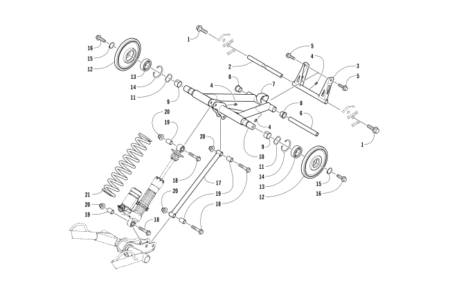 Parts Diagram for Arctic Cat 2017 M 8000 HCR 153 SNOWMOBILE REAR SUSPENSION REAR ARM ASSEMBLY