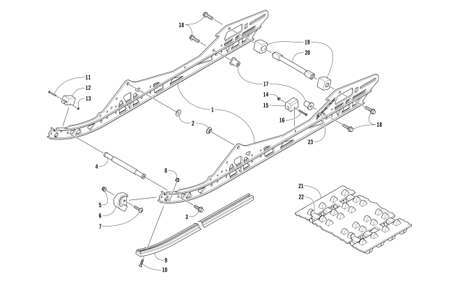 Parts Diagram for Arctic Cat 2017 ZR 6000 RS LTD ES 129 SNOWMOBILE SLIDE RAIL AND TRACK ASSEMBLY