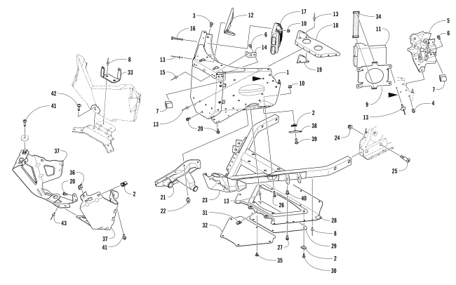 Parts Diagram for Arctic Cat 2018 M 9000 KING CAT 162 EARLY BUILD SNOWMOBILE FRONT FRAME ASSEMBLY