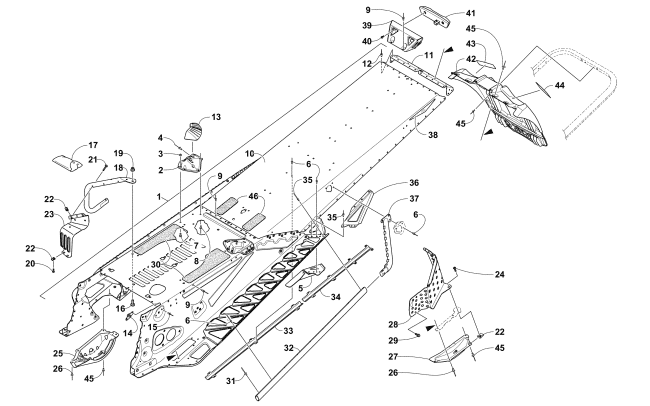 Parts Diagram for Arctic Cat 2018 M 9000 KING CAT 162 EARLY BUILD SNOWMOBILE TUNNEL AND SNOWFLAP ASSEMBLY