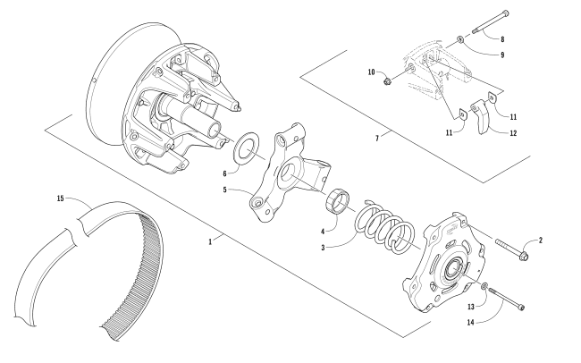 Parts Diagram for Arctic Cat 2017 ZR 6000 RS LTD ES 129 SNOWMOBILE DRIVE CLUTCH