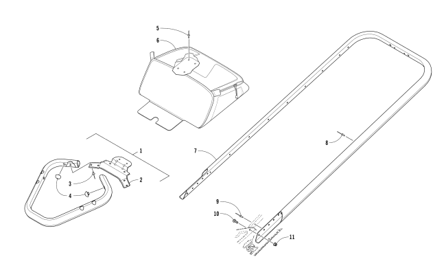 Parts Diagram for Arctic Cat 2018 M 9000 KING CAT 162 EARLY BUILD SNOWMOBILE BUMPERS AND STORAGE