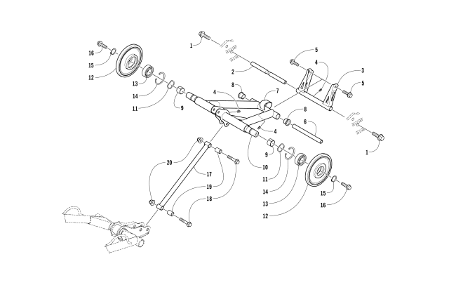 Parts Diagram for Arctic Cat 2018 XF 9000 HIGH COUNTRY LTD 141 SNOWMOBILE REAR SUSPENSION REAR ARM ASSEMBLY